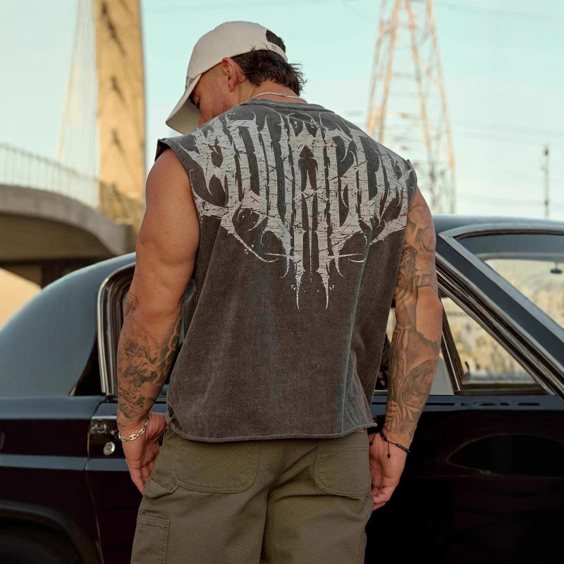 YOUNGLA American Fashion Brand Vest Men's Summer New Jogging Sports Fitness Vest Fashion Casual Sleeveless T-shirt