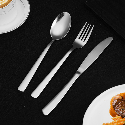 不锈钢刀叉勺餐具套装家用加厚韩式勺餐叉西餐刀咖啡搅拌勺甜品勺