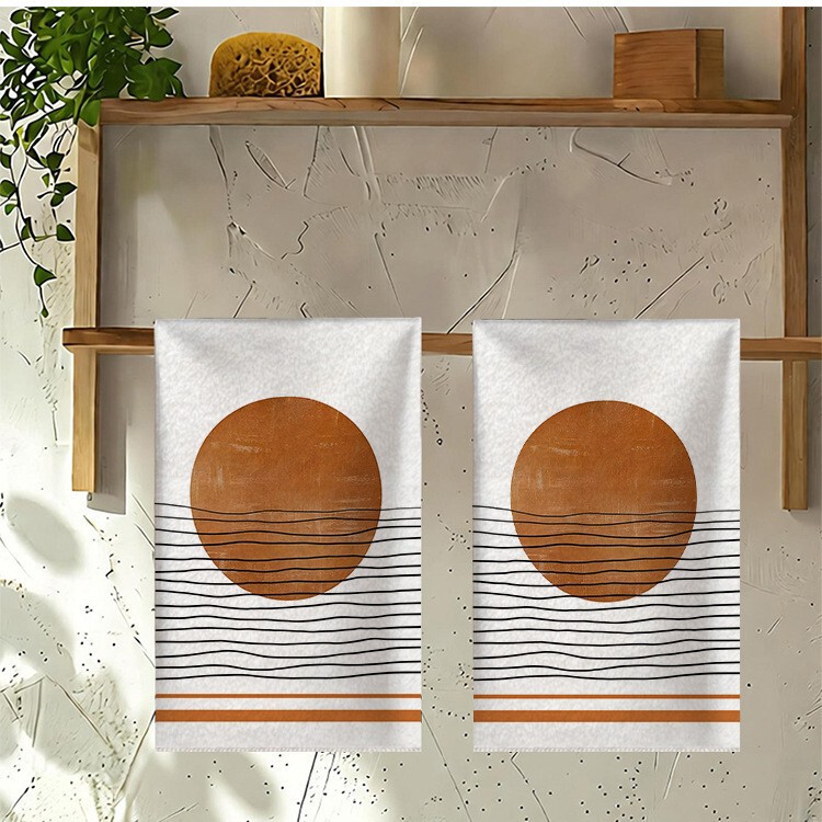 Printed Kitchen Towel, Absorbent Dishcloth, Wear-Resistant Towel, Household Cleaning Cloth, Table Wiping Cloth, Scouring Pad