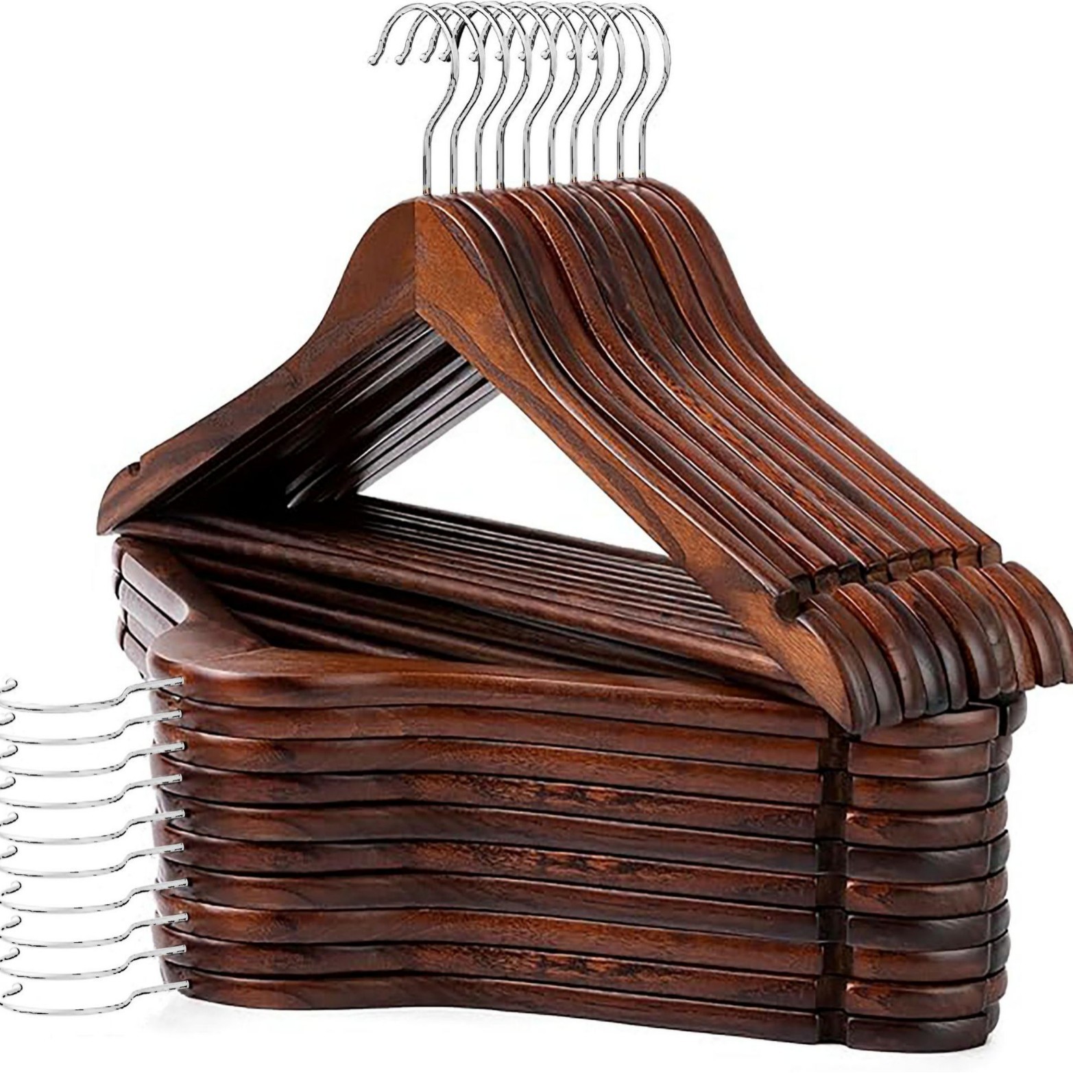 Perchas de madera maciza, trajes de madera, trajes, hoteles, colgantes de ropa transfronteriza, colgantes de ropa sin costuras, colgantes de madera para adultos al por mayor