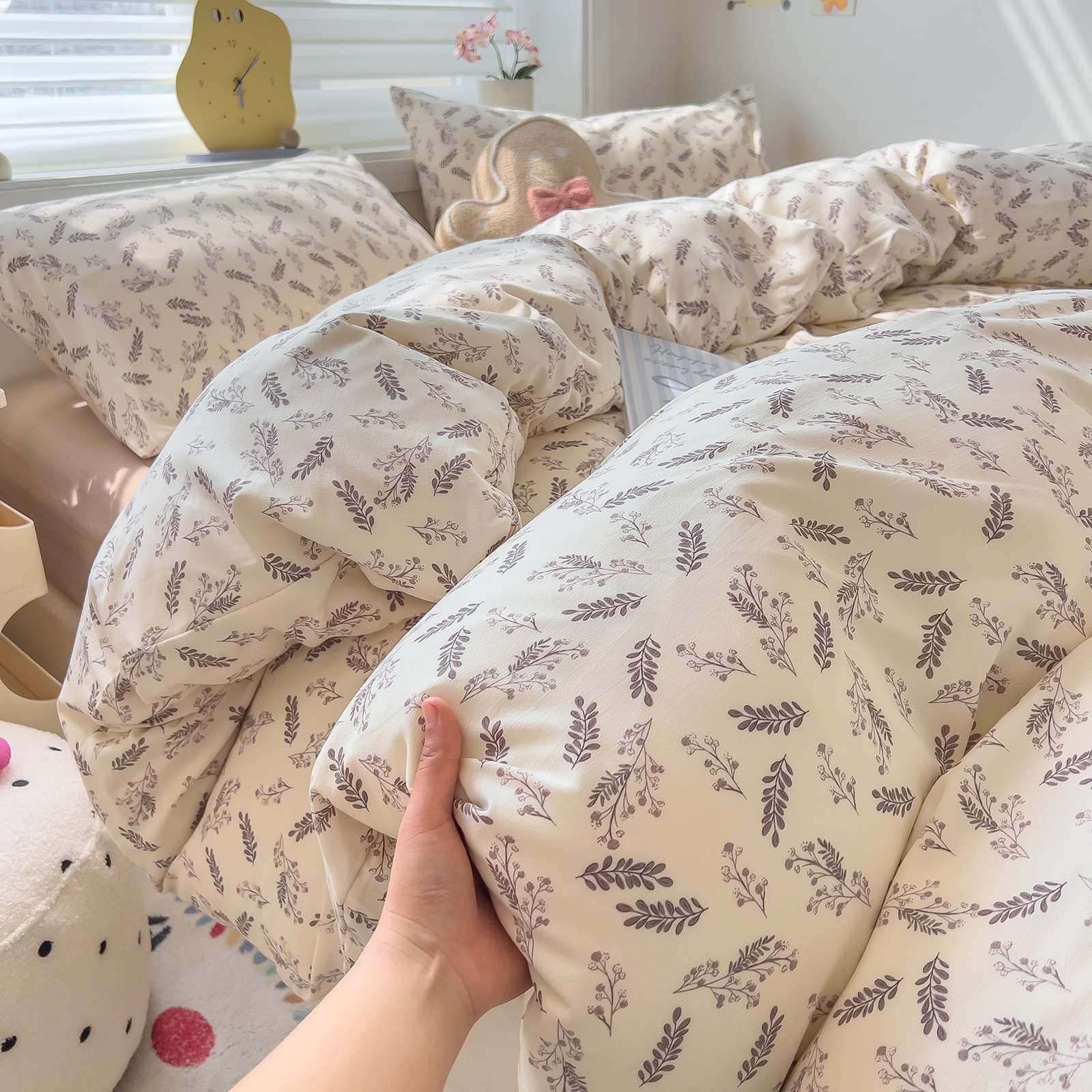 Madre y bebé clase A dormir desnudo algodón cuatro piezas cubierta sábanas de cama super suave cama dormitorio gaza tres piezas