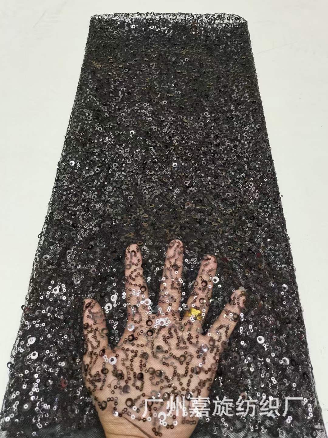 En stock suministro pieza al azar de encaje bordado tela moda ropa para niños tutú vestido boda lentejuelas bordado JX4033