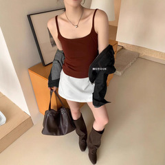 韩社6619基础款恒温内搭一体杯吊带女秋冬舒适磨毛绒保暖外穿背心