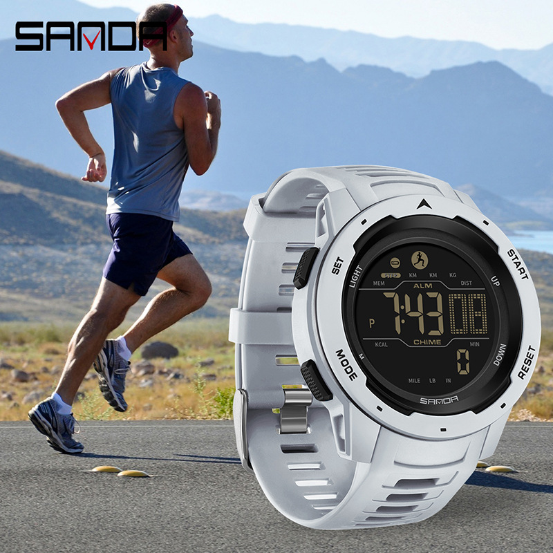 SANDA nuevo 2145 movimiento electrónico digital de moda simple deportes al aire libre de los hombres reloj electrónico