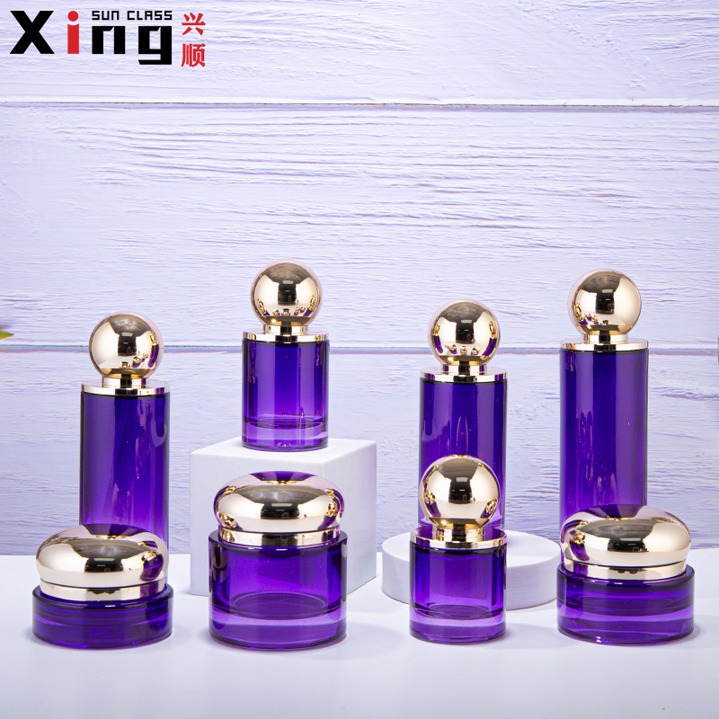 工厂批发球形盖平肩瓶爽肤水瓶子150ml分装喷瓶50g-30g膏霜面霜瓶