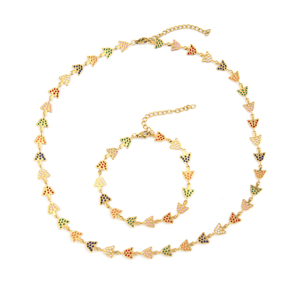 Creative accessory mushroom cloud collarbone chain necklace for women's minimalist temperament, painted drop glaze_voghion.com