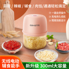 Qishengtai 電気ガーリックマシン家庭用ミキサー肉とニンニクのペースト補助食品マシン多機能調理機ポータブル