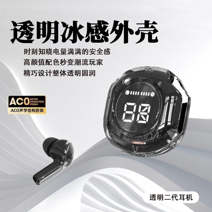 高颜値透明倉庫入耳式無線bluetoothイヤホン騒音低減航続競争低遅延高品質イヤホン|undefined