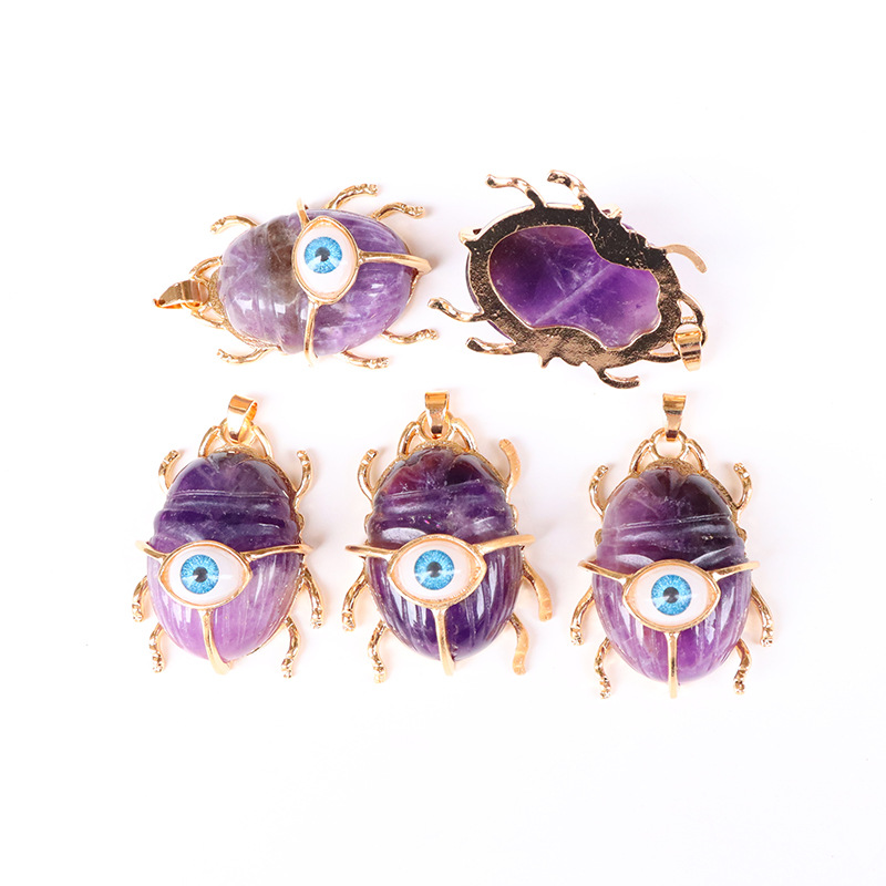 35g Weight Pendants, Jewelry Accessories Classification 1 Piece Quantity Crystal Material Insect, Eye Pattern Ethnic Style Style 1 Piece Crystal Insect Eye 2