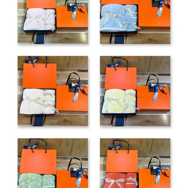 Marshmallow Coral Velvet Bath Towel Three-Piece Set Wedding Souvenir Event Promotion Practical Gift Towel Wholesale