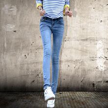 浅色牛仔裤女裤2022新款加长版超长高个子韩版显瘦弹力夏季长裤子