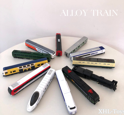 Children's simulation alloy car model world high-speed rail EMU green leather train Harmony train model ornaments toy