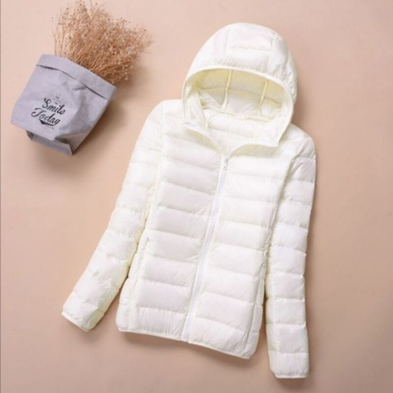 Plus Size down Jacket Women's Hooded Stand Collar Short Student Korean Style Cute Slim Fit Lightweight down Jacket Off-Season Promotion