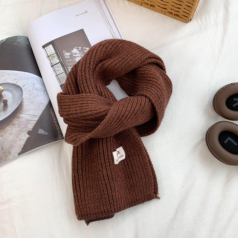 Bufandas coreanas 2025 nuevo engrosado calentamiento suave glutinoso clay azul sólido lana bufandas de cuello al por mayor