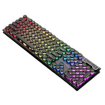 Steampunk Mechanical Feel Film Wired Keyboard Desktop Computer Notebook E-sports Game Office Round Key