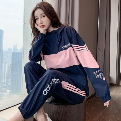 春秋季2022新款运动服套装女韩版嘻哈宽松时尚休闲两件套学生潮牌