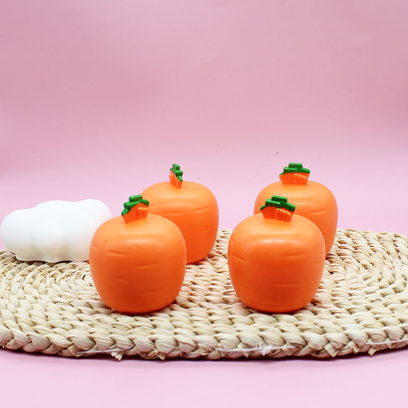 Descompresión de ventilación de juguete rábano conejo pellizco música nueva exótica zanahoria taza descompresión juguete zanahoria conejo squeeze taza