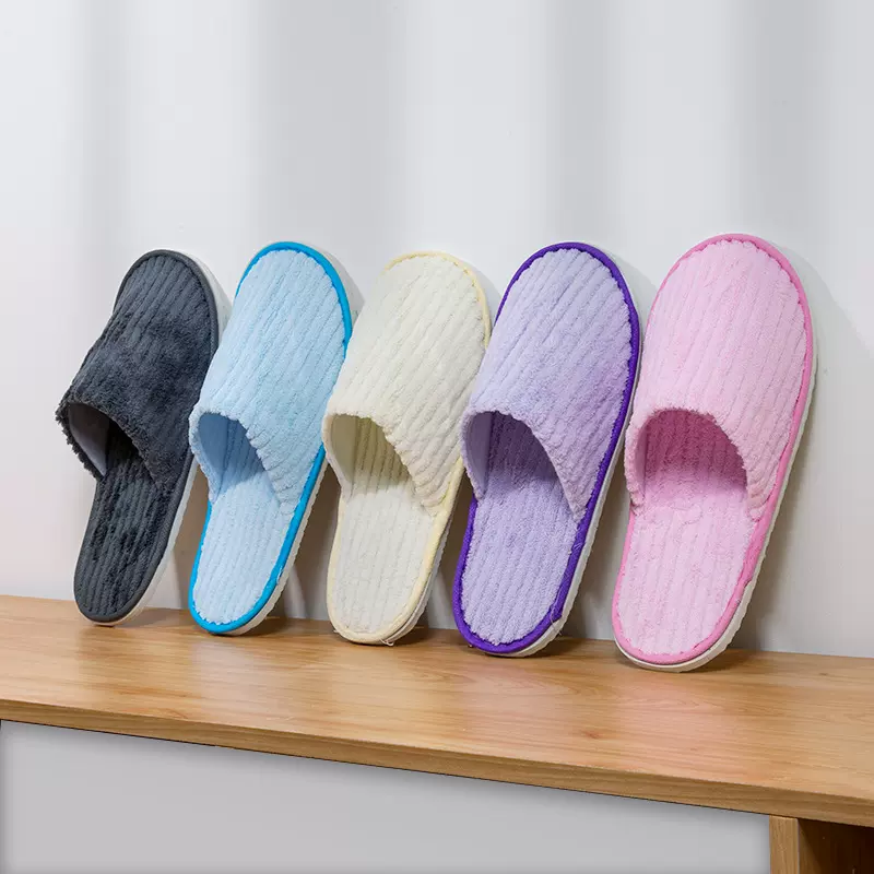 星级酒店一次性珊瑚绒拖鞋待客宾馆民宿室内家用旅行批发美容院