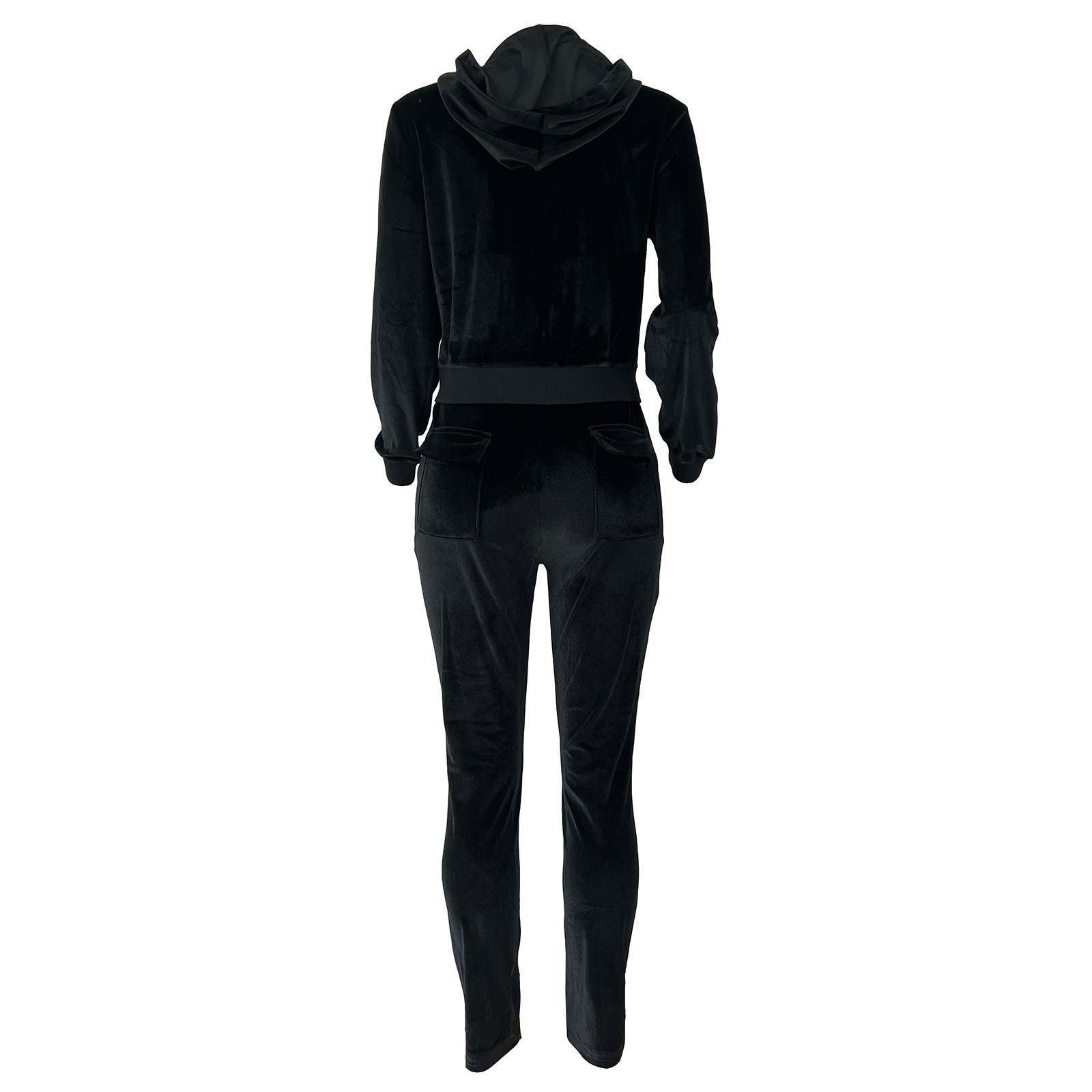 Damen Jogginganzug Aus Samt Mit Kapuze Für Den Herbst Und Winter_voghion.com