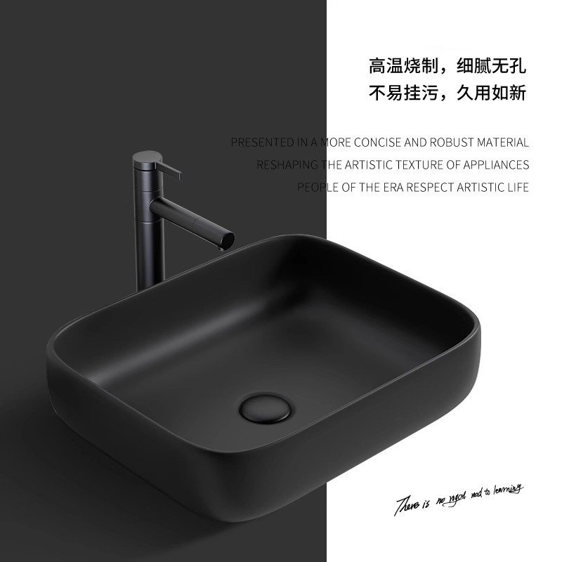 Mesa nórdica tamaño lavabo único lavabo cuarto de baño hogar simple negro lavabo