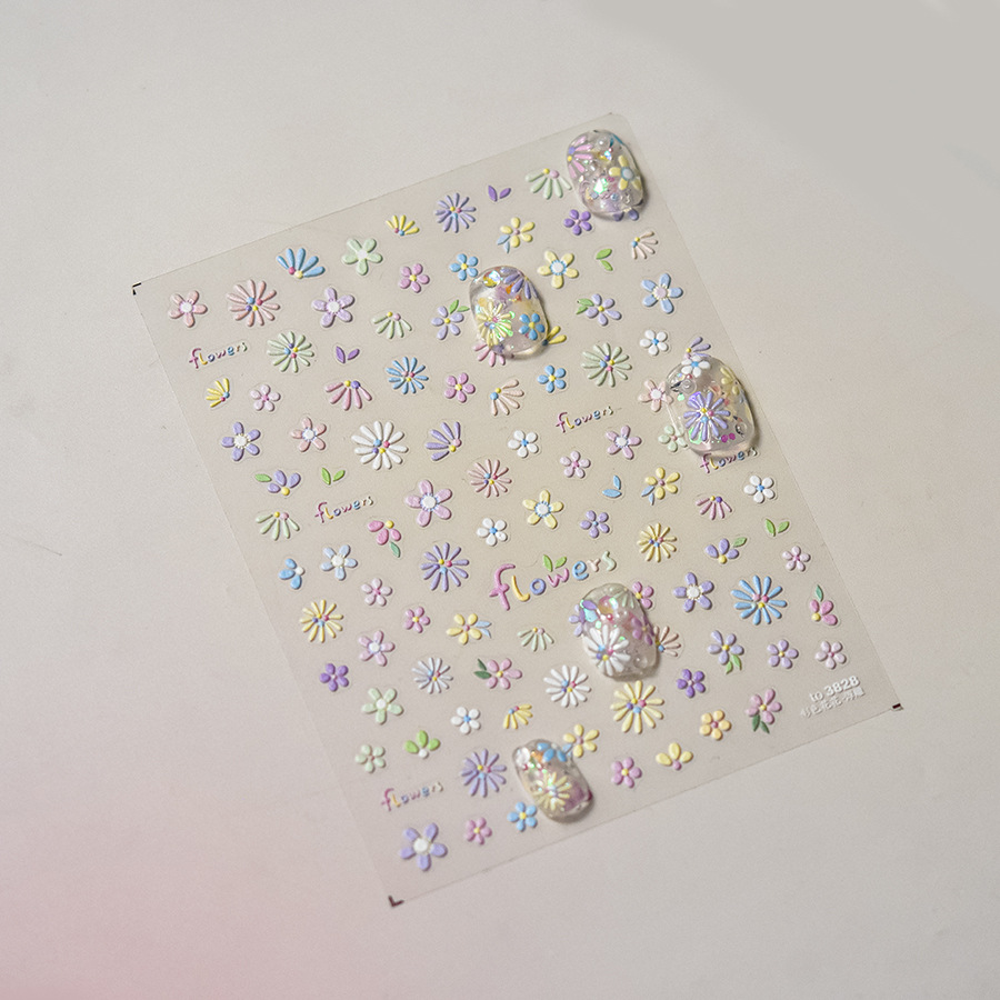 9g Weight Nail Patches Nail Supplies 1 Piece Quantity Plastic Material Cartoon Pattern Simple Style Style Tomoni Jelly Nail Stickers Popular Cute Nail Sticker Factory Wholesale Japanese Color Flower 3828 9