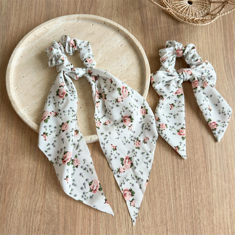 18g Weight Hair Tie Hair Accessories Type 1 Piece Quantity Casual, Holiday, Street Occasion Cloth Material Flower Pattern All Seasons Season Women's Gender Elegant, Sweet, Simple Style Style Elegant Sweet Simple Style Women's Flower Cloth Hair Tie 3