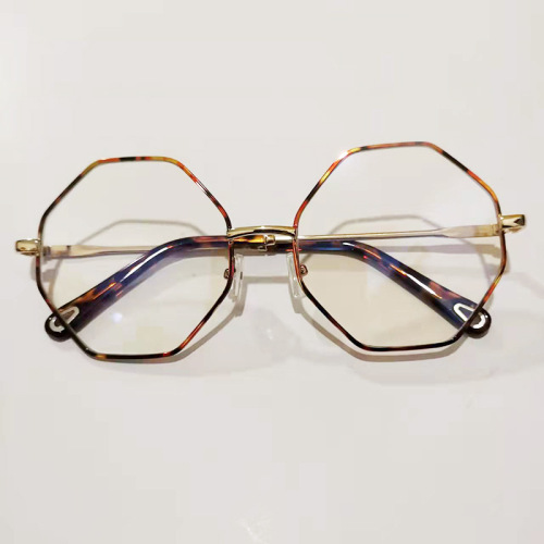 2024新款多边形金属框平光镜素颜显瘦不规则眼镜架复古文艺护目镜