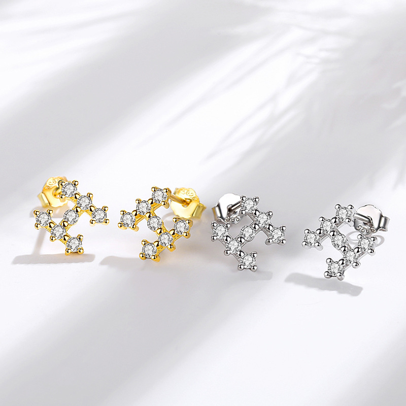 Pendientes de plata esterlina letra H pendientes de diamantes llenos 925 al por mayor de Europa y América del oído hueso Stud letras ins estilo Stud pendientes aguja de plata