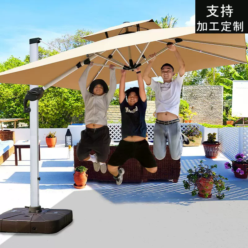 户外遮阳伞别墅花园露台商用太阳伞摆摊阳台室外罗马伞花园遮阳伞