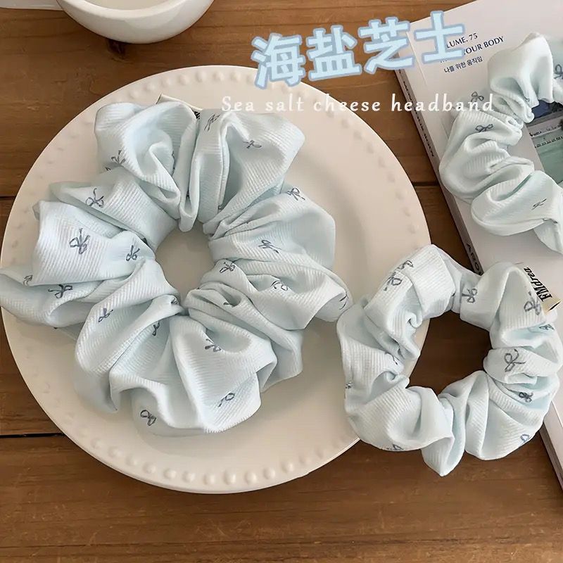 Azul de sal marina crema ~ mecha de cabello de cabello de cabello de arco de cabello de niña de colón de barriga de cabello de gran tamaño adornos de pelo