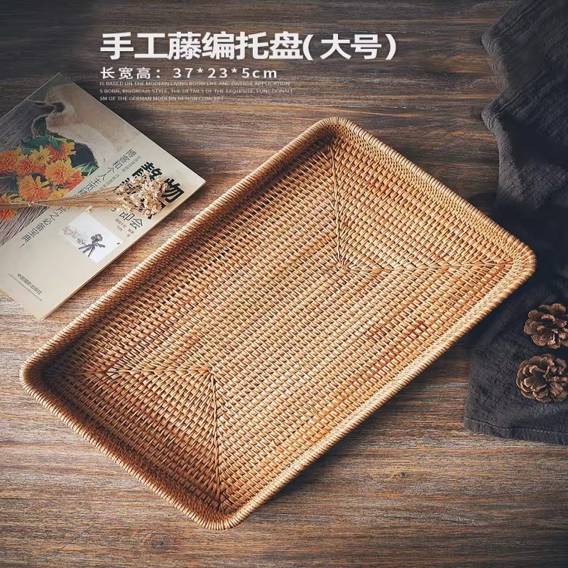 Cesta de almacenamiento de ratán, cesta de frutas, cesta para bollos al vapor, cesta de bambú para pan y refrigerios, cesta de picnic