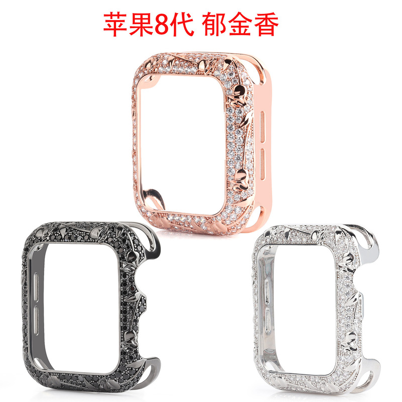 Suitable for Apple 11Th Generation Watch Case, Apple Watch 8-10/Se Metal Protective Case, Diamond-Encrusted Anti-Fall Model
