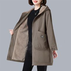 加绒轻薄中长款妈妈装秋冬款大码宽松上档次风衣外套女潮ins百搭