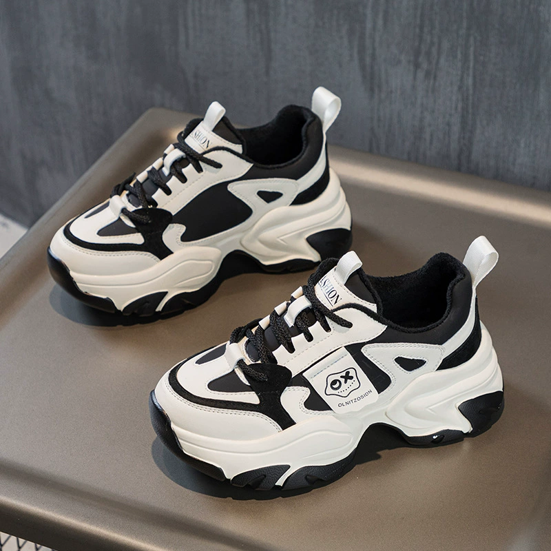 Супер огненная толстая подошва кожаная обувь папы женский 2024 осенью