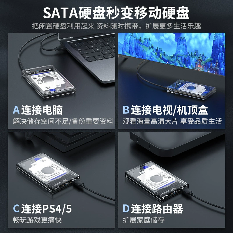 USB3.0 прозрачный корпус для жесткого диска 2.5-дюйм SSD твердотельный корпус с инструментом для установки прямые продажи производителей