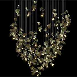 古镇工厂中山工厂直销艺术琉璃还原枫叶红书翠绿定制酒店宴会厅走