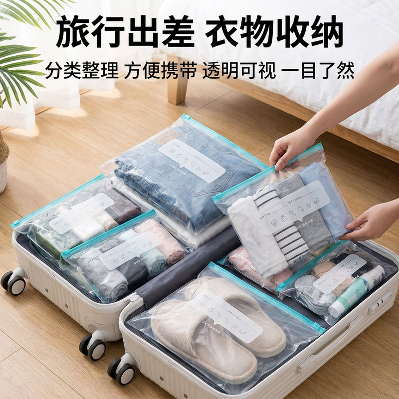 Disposable storage bag, zippered packaging bag, underwear and socks maternity bag, sub-packaging bag, food storage bag, large size