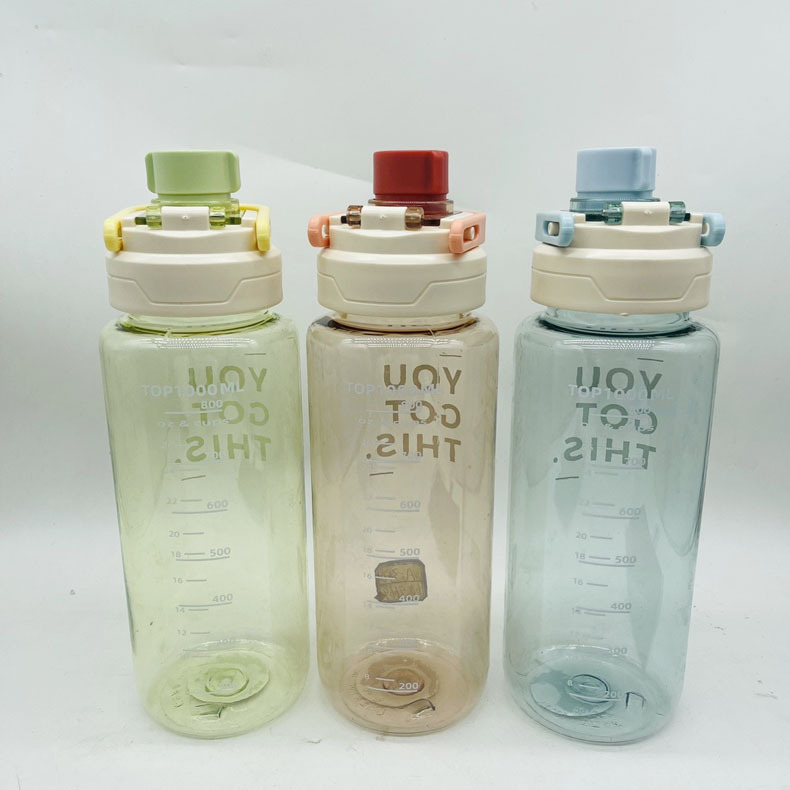 Taza de plástico Sansheng Deportes de plástico Botella de agua transfronteriza al aire libre 1000ml de gran capacidad Botella de agua portátil para estudiantes