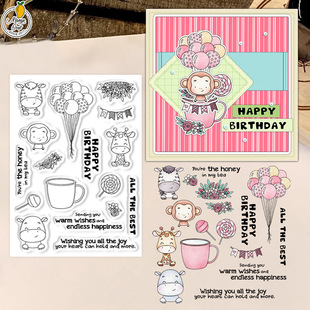 Lace Greeting Card Background Board Decoration Tea Cup Animal Transparent Seal Scrapbook Handbook Decoration Material Silicone Seal
