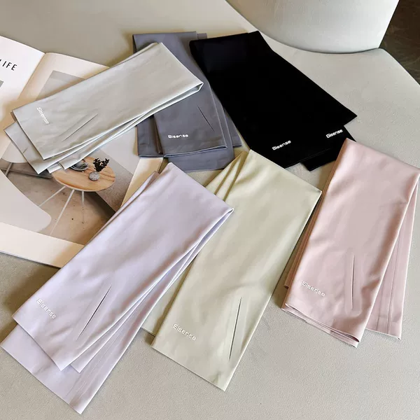 2026 New Style Lettered Solid Color Seamless Ice Sleeves for Women, Summer Uv Protection Thin Outdoor Sunshade Sun Protection Sleeves Trendy