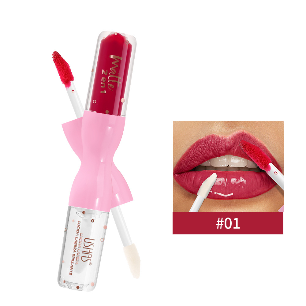 USHAS Cosméticos transfronterizos 12 colores lipstick mate lipstick esmalte fácil de colorear sin taza de lipstick al por mayor