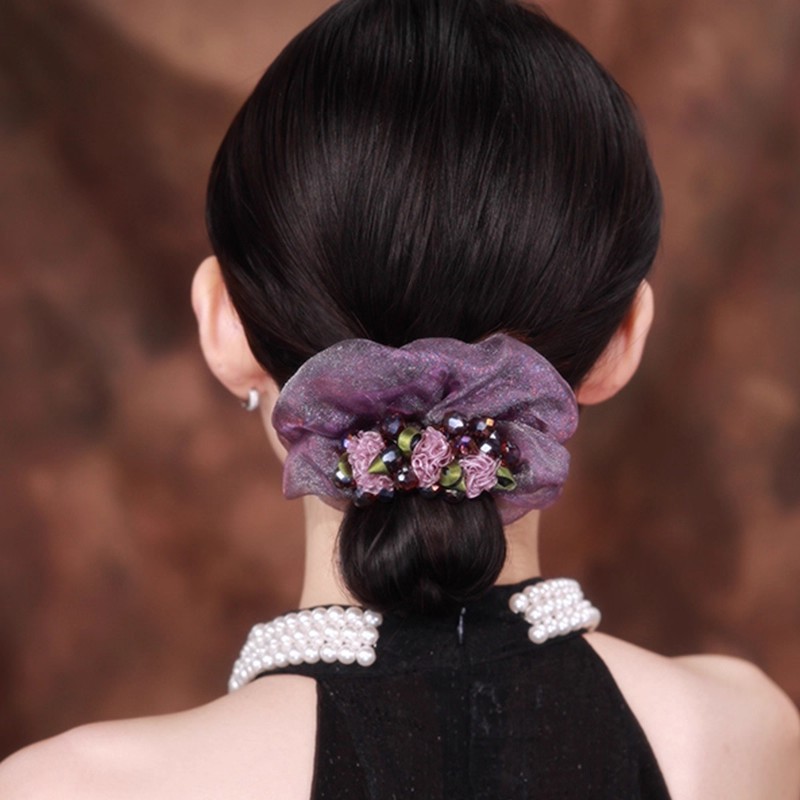 Grande elastico per capelli con fiore di glicine stile coreano_voghion.com