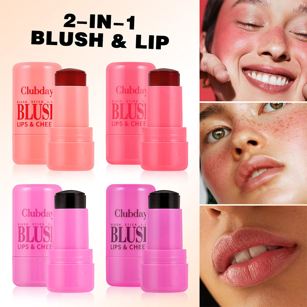 Clubday Multi-color Jelly Blush Stick, Q-bouncy fruit-flavored lip Dye stick, natural contouring lip gloss stick for both lips and cheeks undefined