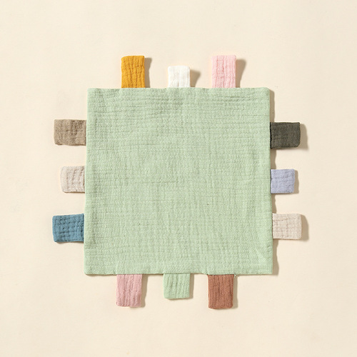 Baby comfort towel doll baby sleeping artifact can be bitten into the mouth pure cotton gauze hand puppet toy square towel