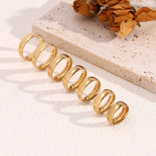 跨境热销气质韩版钛钢戒指 简约素圈指环情侣时尚轻奢不锈钢对戒