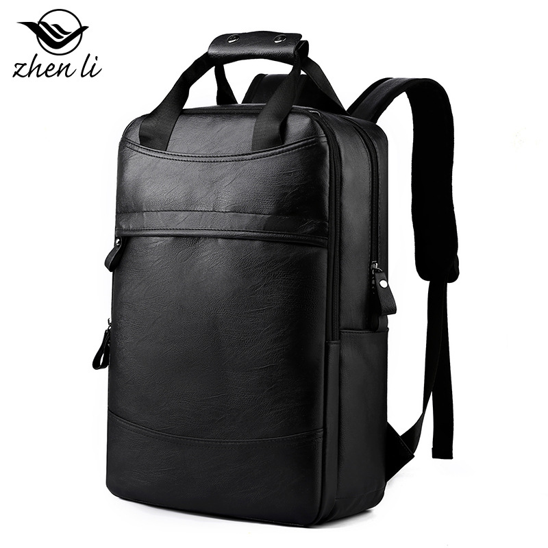Cross-border Men's Large-capacity Business Leather Laptop Bag, Trendy Fashion Travel Backpack, Student School Bag_voghion.com