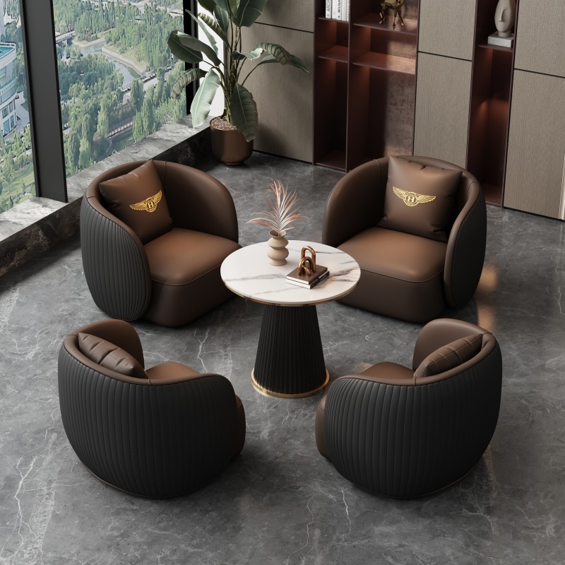 Oficina de ventas para negociar sofá lujoso moderno salón de belleza de alta calidad sala de estar de recepción casual mesas y sillas combinación