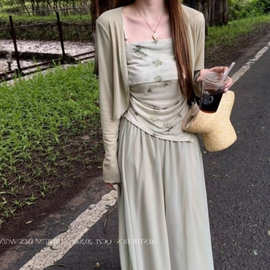 2026夏季新品韩版宽松显瘦开衫加吊带加半身裙三件套套装减龄女潮