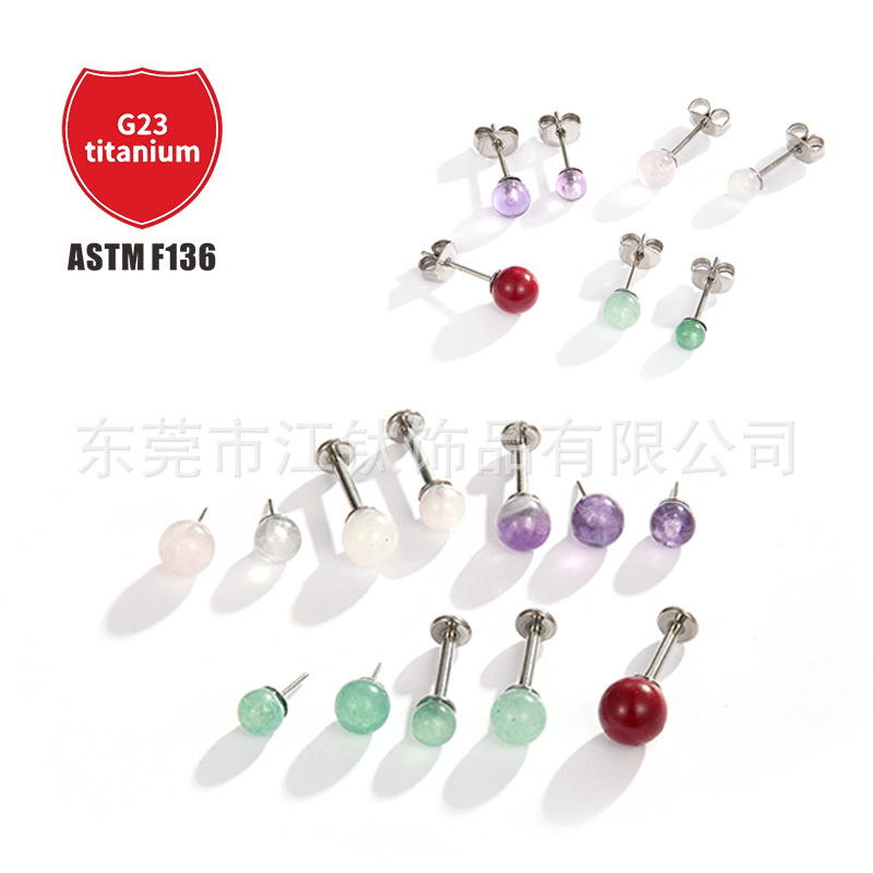 16G labret stud size and finish detail