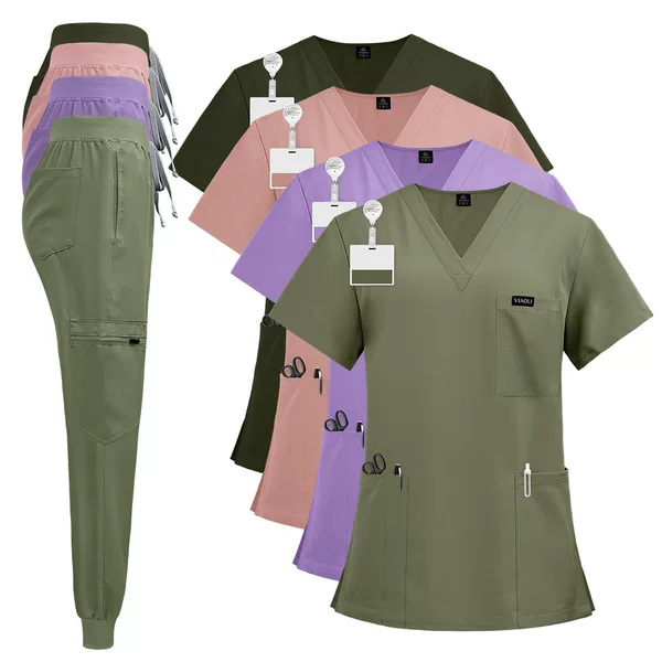Amazon Cross-Border Operating Room Short-Sleeved Hand Washing Clothes Female Skin Management Nurse Clothes Surgeon Isolation Gown Overalls